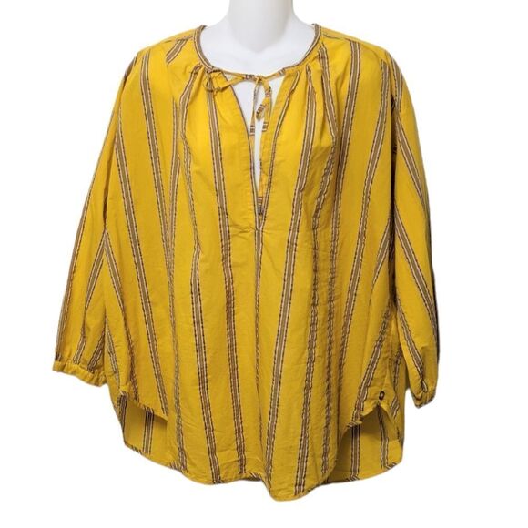 OTTOD'AME Linen Striped Loose Blouse 2 - Picture 1 of 7